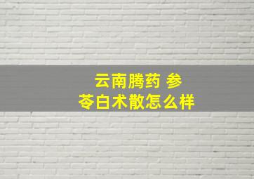 云南腾药 参苓白术散怎么样